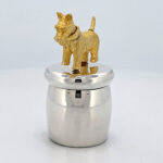 Tooth Fairy Box With Gold Plated Moving Scottie Dog Finished In 925 English Hallmarked Sterling Silver 6 Tooth Fairy Box With Gold Plated Moving Scottie Dog Finished In 925 English Hallmarked Sterling Silver