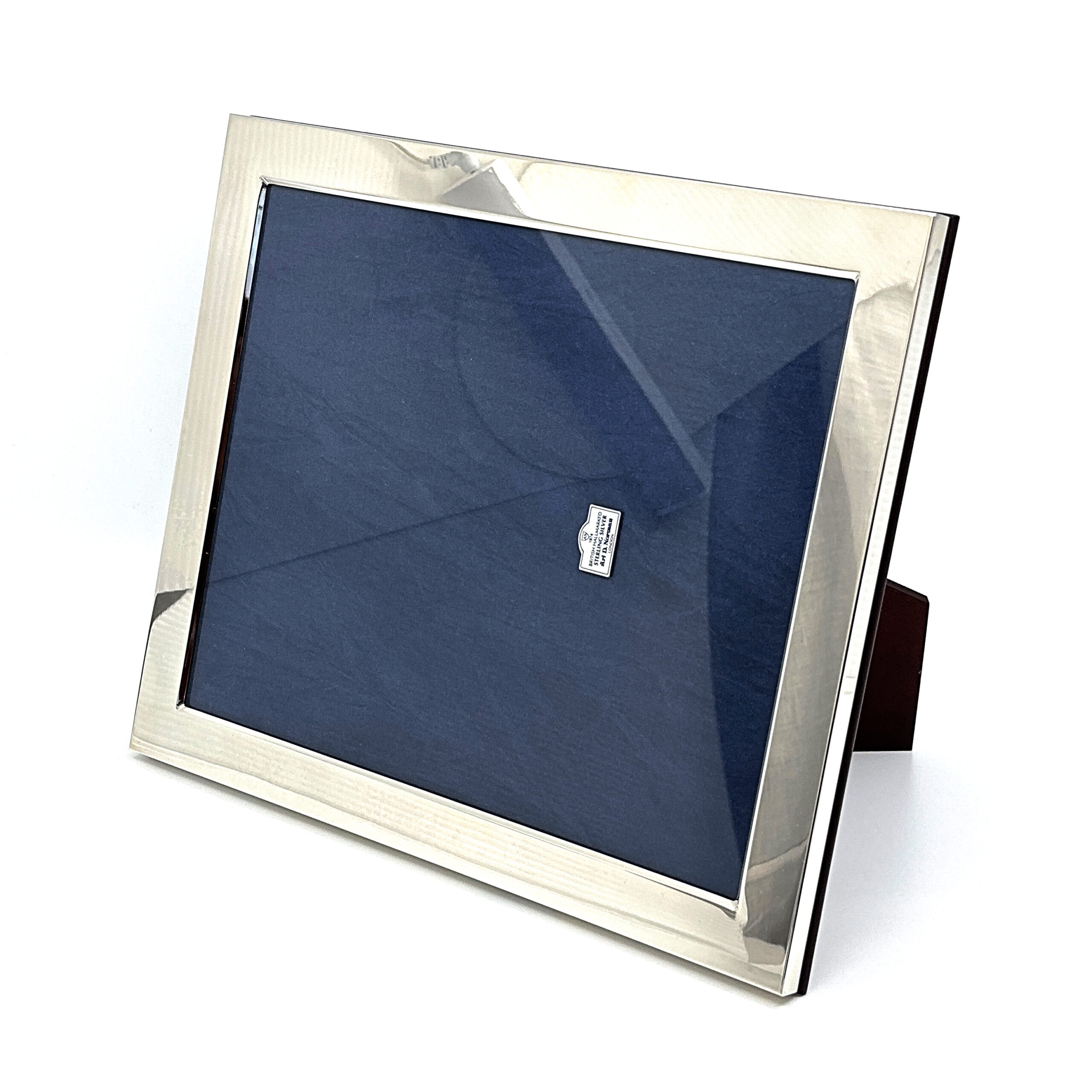 FR135 (1) Classic Photo Frame With Mahogany Wooden Back Finished In 925 English Hallmarked Sterling Silver