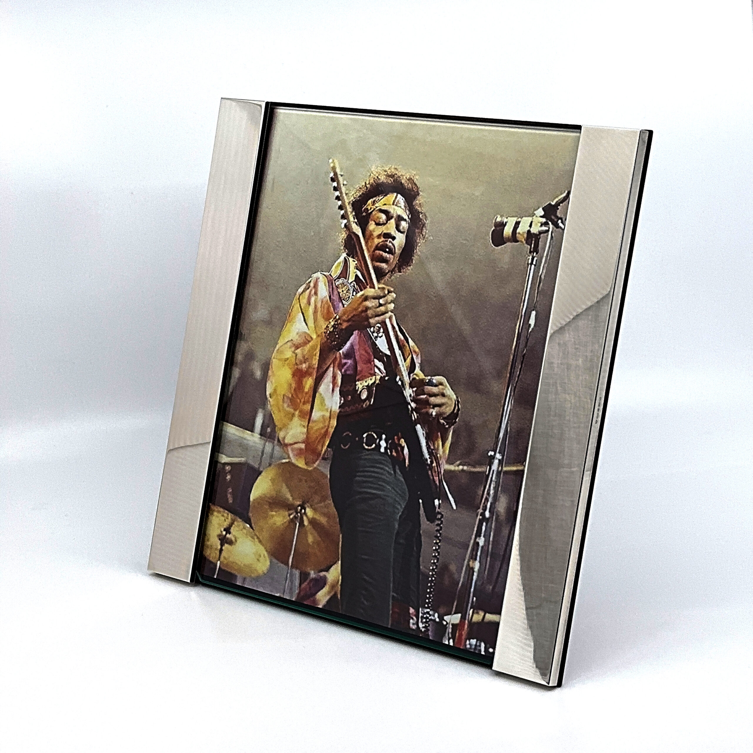FR159 (6) Classic Open Border Photo Frame With Mahogany Wooden Back Finished In 925 English Hallmarked Sterling Silver