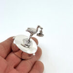 Stork and Baby on Round Pill Box, finished in 925 English Hallmarked Sterling Silver 3 Stork and Baby on Round Pill Box, finished in 925 English Hallmarked Sterling Silver