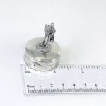 Stork and Baby on Round Pill Box, finished in 925 English Hallmarked Sterling Silver 2 Stork and Baby on Round Pill Box, finished in 925 English Hallmarked Sterling Silver