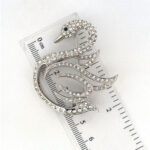 Swan Pin Brooch With Sparkling Czech Crystals | Rhodium Plated 2 Swan Pin Brooch With Sparkling Czech Crystals | Rhodium Plated