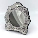 Victorian Style Table Mirror With Embossed Floral Decoration Finished In 925 English Hallmarked Sterling Silver 4 Victorian Style Table Mirror With Embossed Floral Decoration Finished In 925 English Hallmarked Sterling Silver