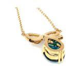 Teardrop Necklace Elizabethan Style Gold Plated Metal Alloy Set With Green And Clear Czech Crystals