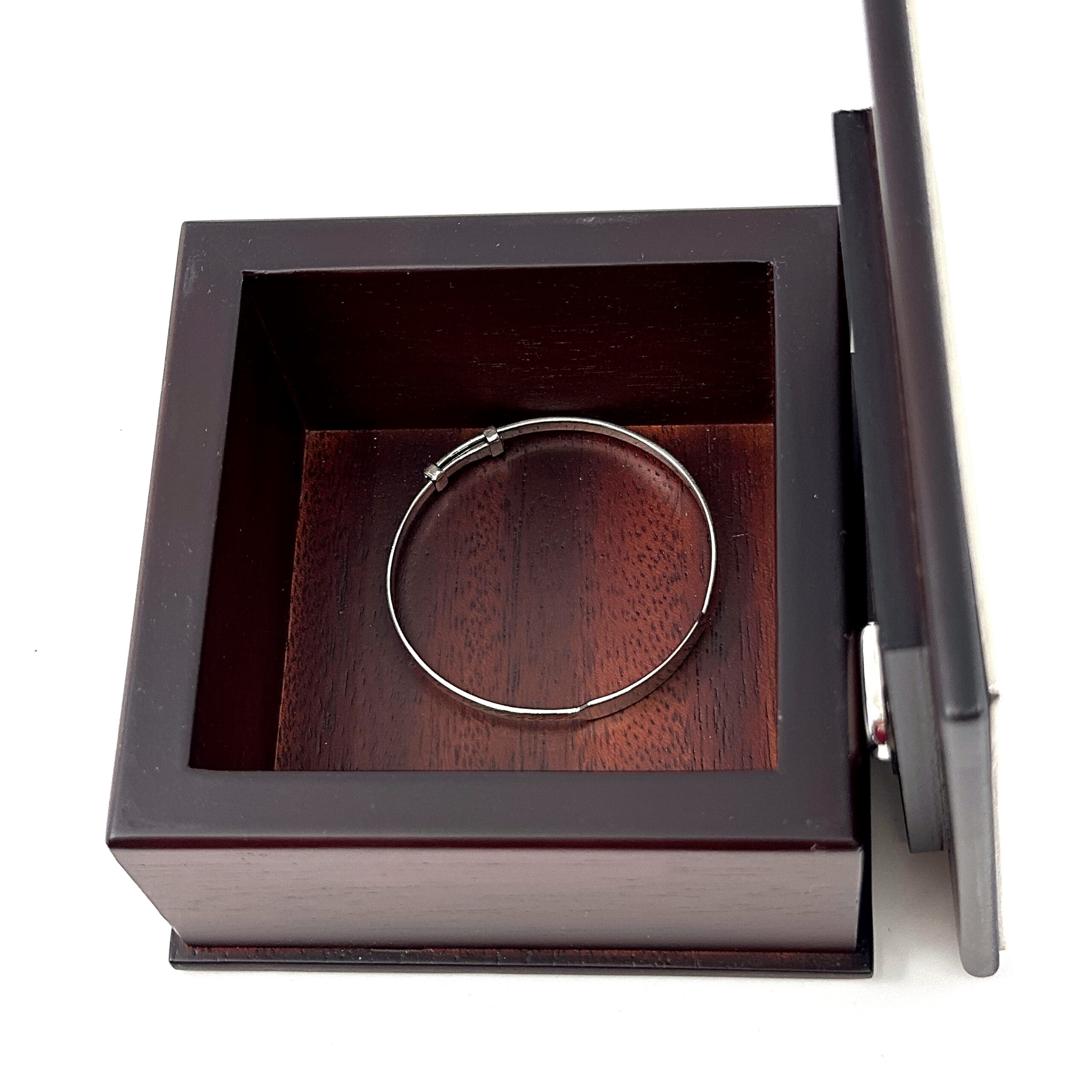 GT53 (2) Teddy Bear Motif Photo Frame Keepsake Box with Mahogany Finish finished in 925 English Hallmarked Sterling Silver