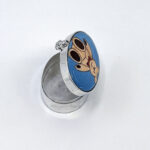 Teddy Bear Pill Box with Hand Painted Enamel, Finished In 925 English Hallmarked Sterling Silver 7 Teddy Bear Pill Box with Hand Painted Enamel, Finished In 925 English Hallmarked Sterling Silver