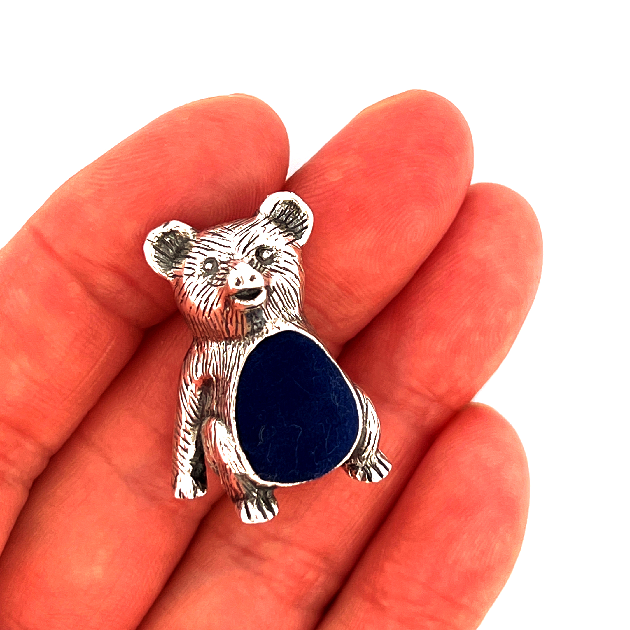 GT521 (5) Teddy Bear Pin Cushion Victorian Style finished in 925 English Hallmarked Sterling Silver