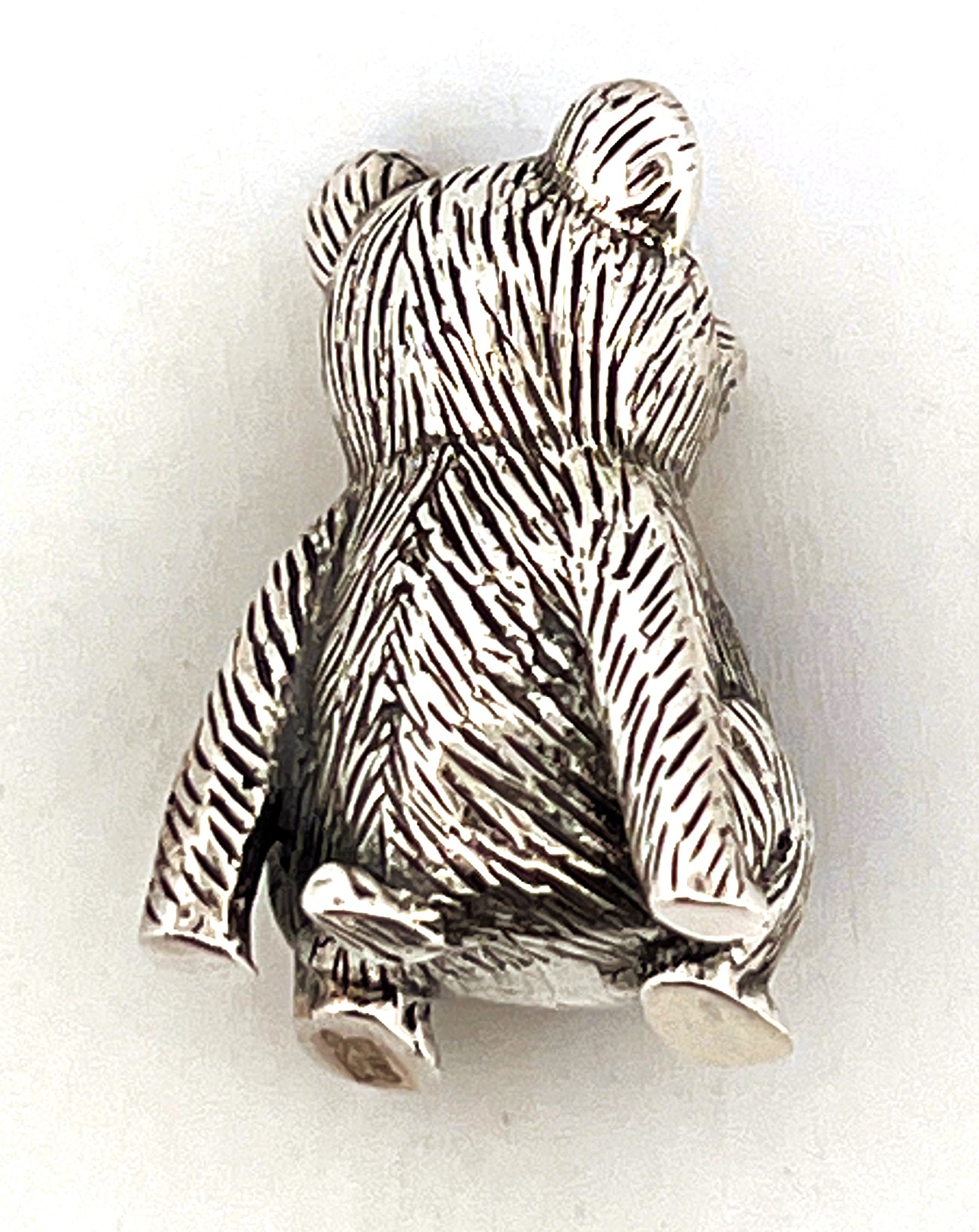 GT521 (11) Teddy Bear Pin Cushion Victorian Style finished in 925 English Hallmarked Sterling Silver