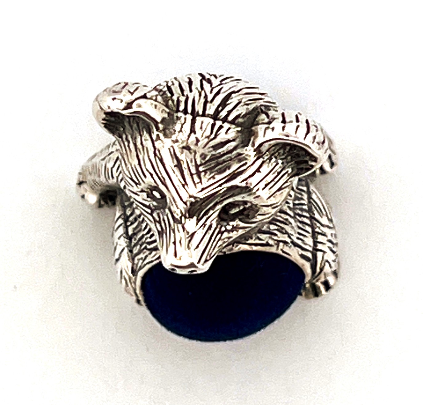GT521 (1) Teddy Bear Pin Cushion Victorian Style finished in 925 English Hallmarked Sterling Silver