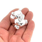 Teddy Bear Shaped Pill Box, finished in 925 English Hallmarked Sterling Silver 3 Teddy Bear Shaped Pill Box, finished in 925 English Hallmarked Sterling Silver
