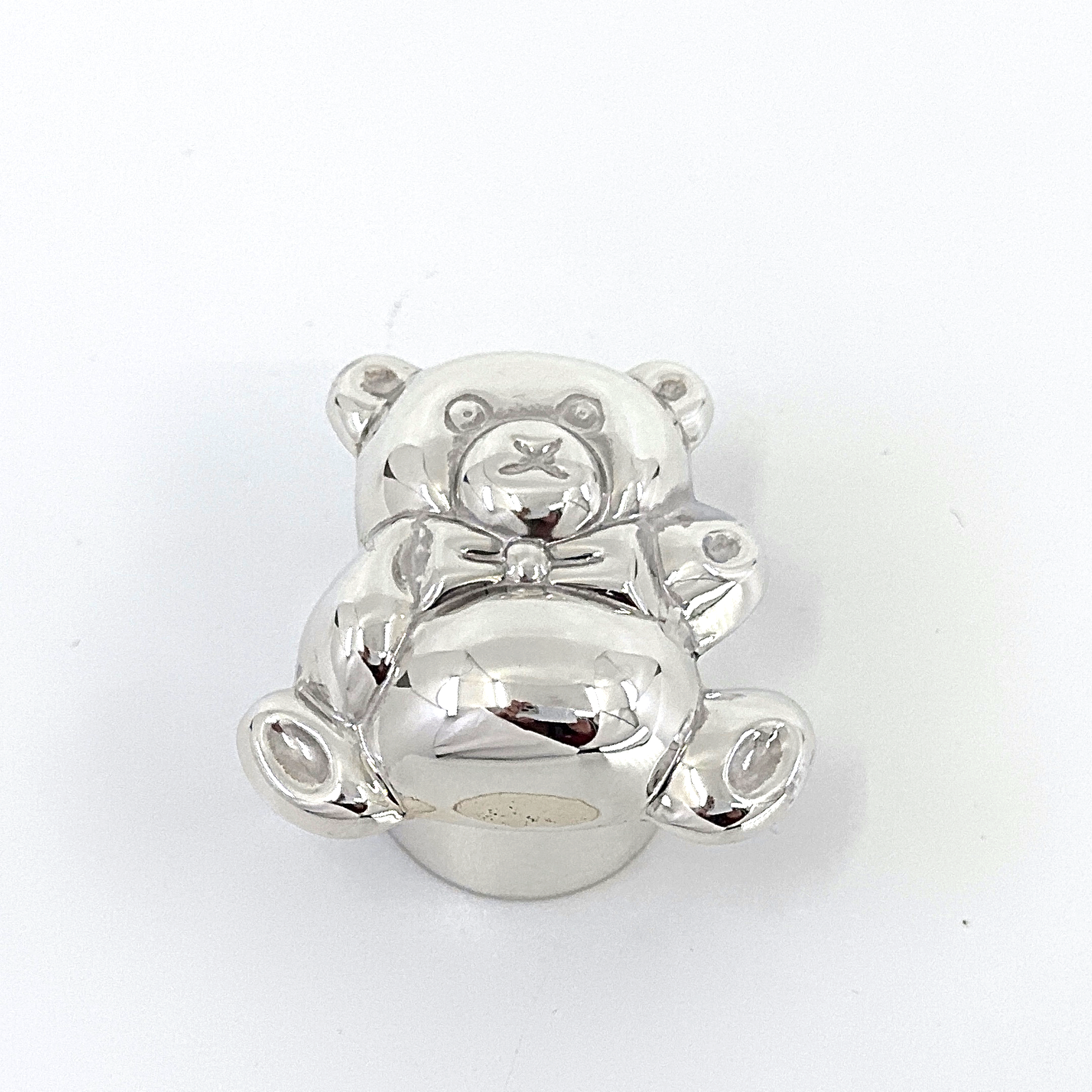 PB542 (6) Teddy Bear Shaped Pill Box, finished in 925 English Hallmarked Sterling Silver