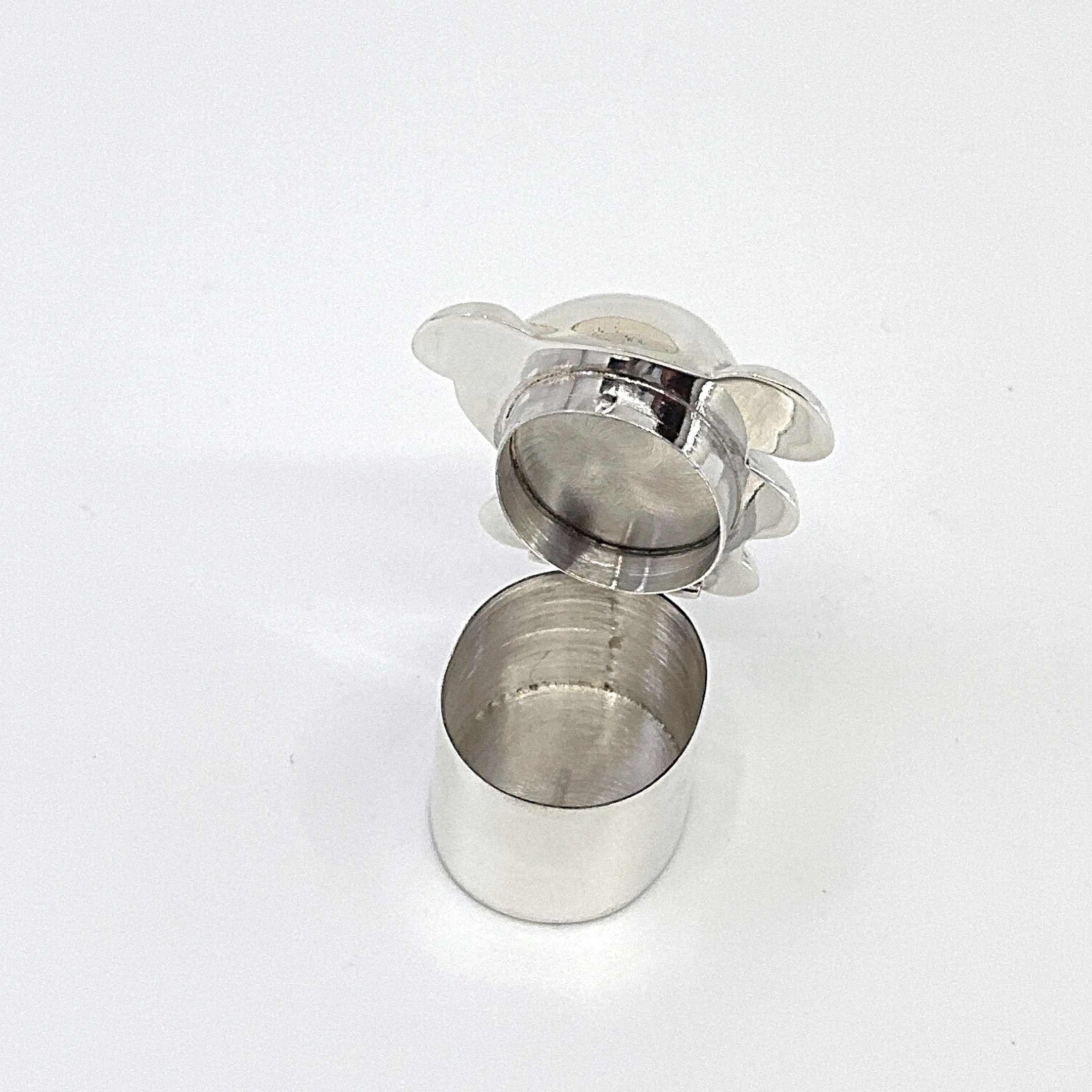 PB542 (1) Teddy Bear Shaped Pill Box, finished in 925 English Hallmarked Sterling Silver