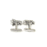 Teddy Bear Torpedo Cufflinks With Moving Arms And Legs In 925 English Hallmarked Sterling Silver