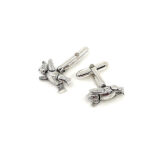Teddy Bear Torpedo Cufflinks With Moving Arms And Legs In 925 English Hallmarked Sterling Silver