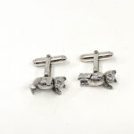 Teddy Bear Torpedo Cufflinks With Moving Arms And Legs In 925 English Hallmarked Sterling Silver