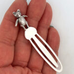 Teddy Bookmark Victorian Style With Moving Articulated Teddy Bear Finished In 925 English Hallmarked Sterling Silver