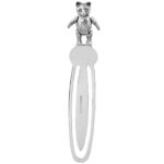 Teddy Bookmark Victorian Style With Moving Articulated Teddy Bear Finished In 925 English Hallmarked Sterling Silver