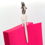 Teddy Bookmark Victorian Style With Moving Articulated Teddy Bear Finished In 925 English Hallmarked Sterling Silver