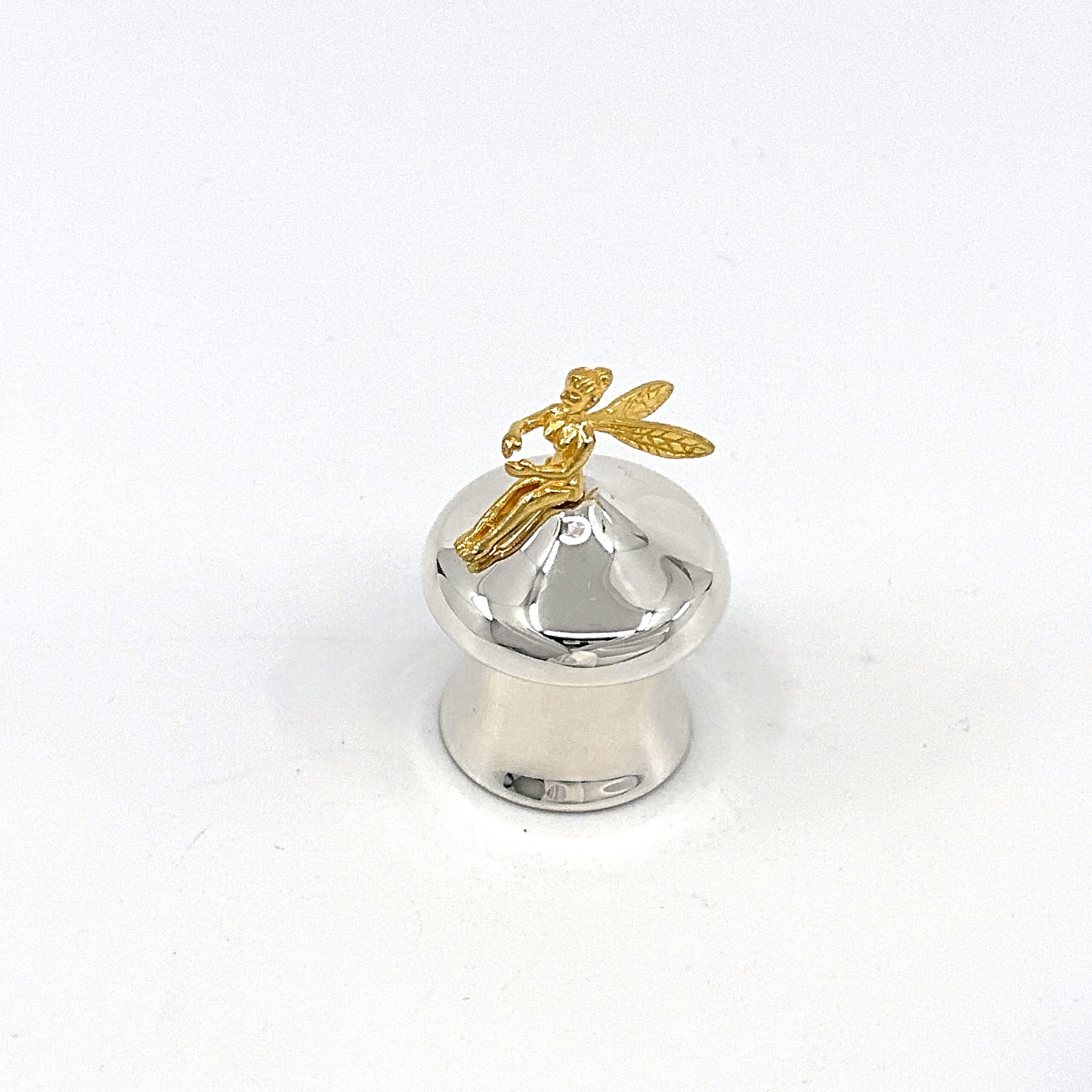 GT2294 (1) Tooth Fairy Box With Gold Plated Fairy Detail Finished In 925 English Hallmarked Sterling Silver