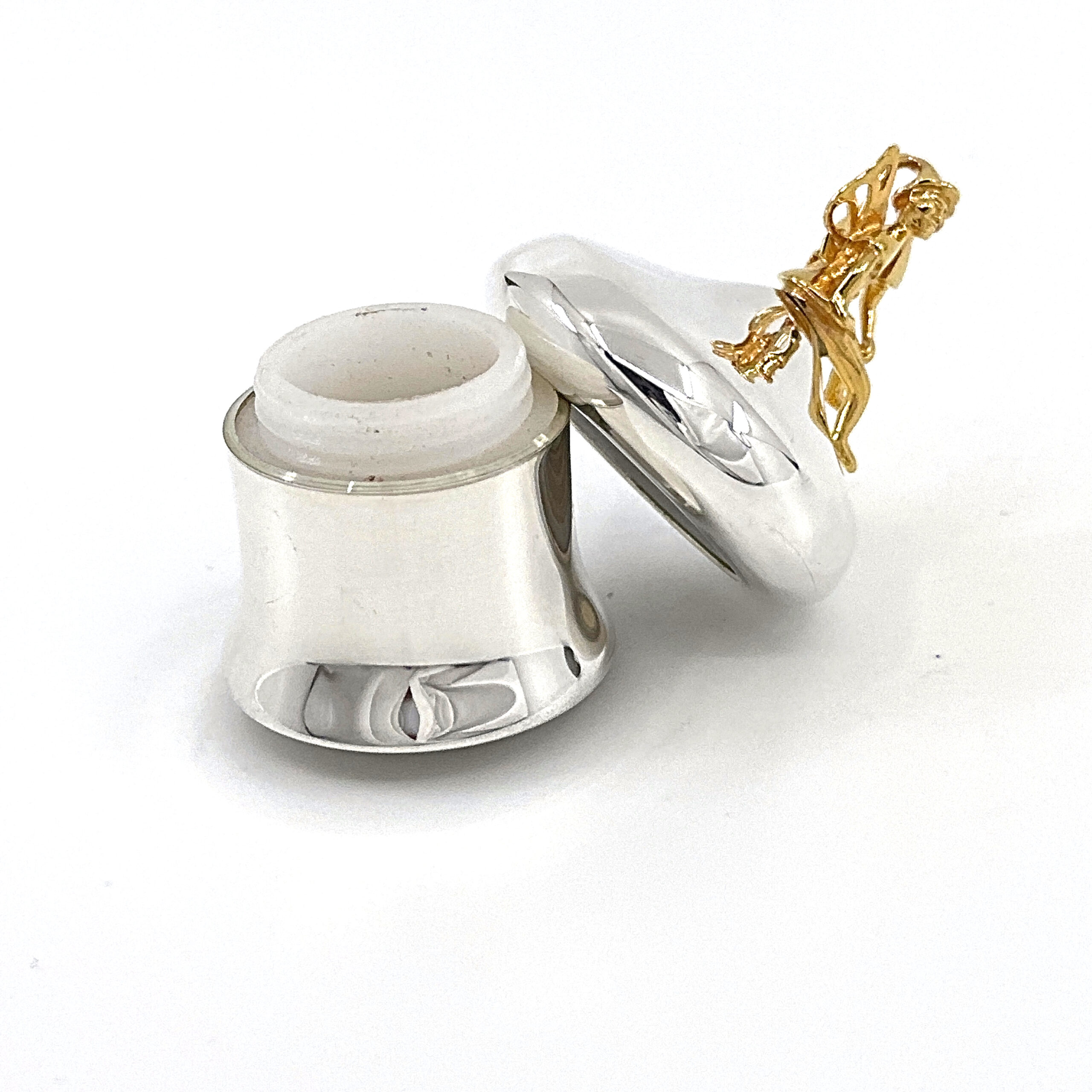 GT792 (11) Tooth Fairy Box Victorian Style 925 Sterling Silver English Hallmarks with Gold Plated Fairy Ari D Norman