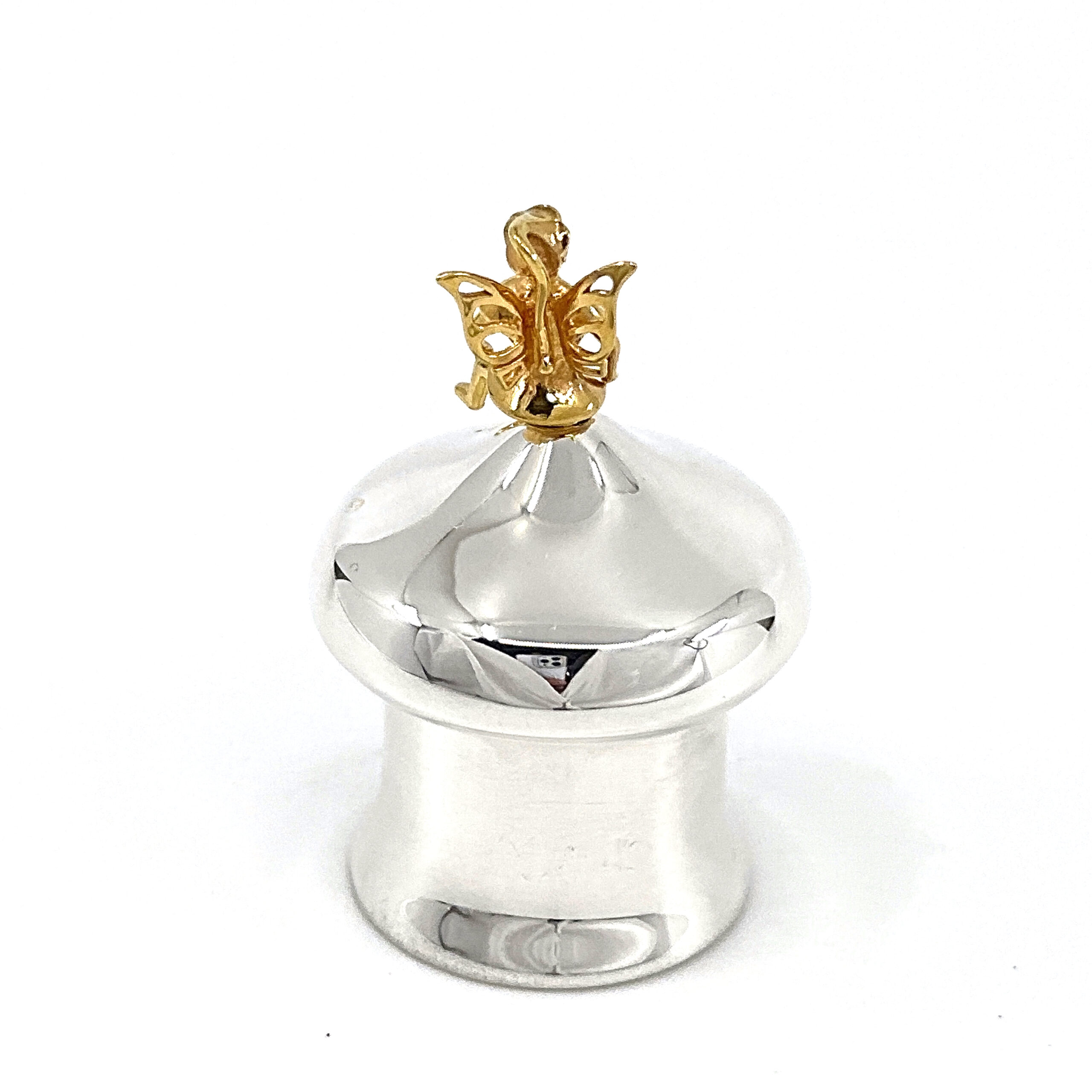 GT792 (5) Tooth Fairy Box Victorian Style 925 Sterling Silver English Hallmarks with Gold Plated Fairy Ari D Norman