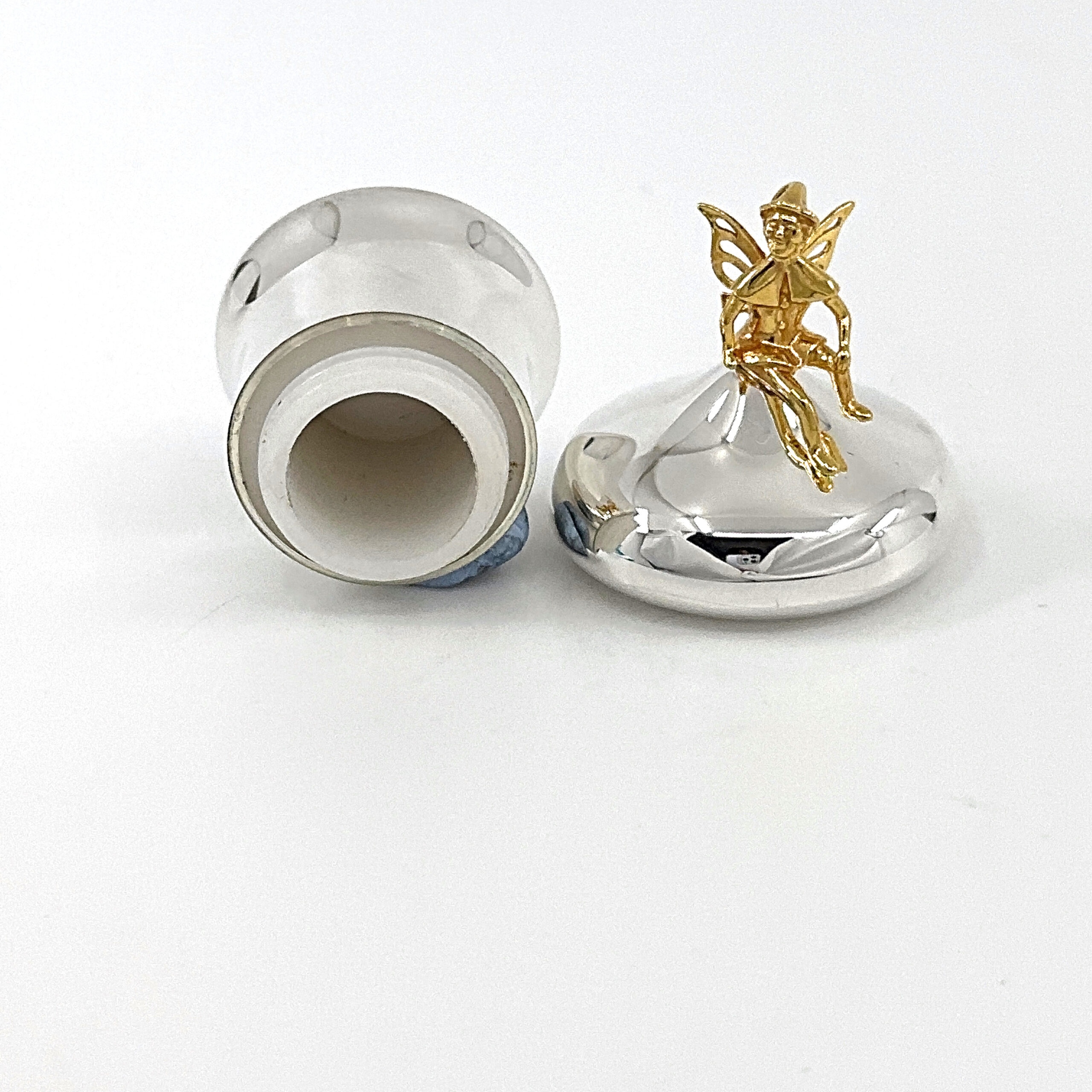 GT792 (12) Tooth Fairy Box Victorian Style 925 Sterling Silver English Hallmarks with Gold Plated Fairy Ari D Norman