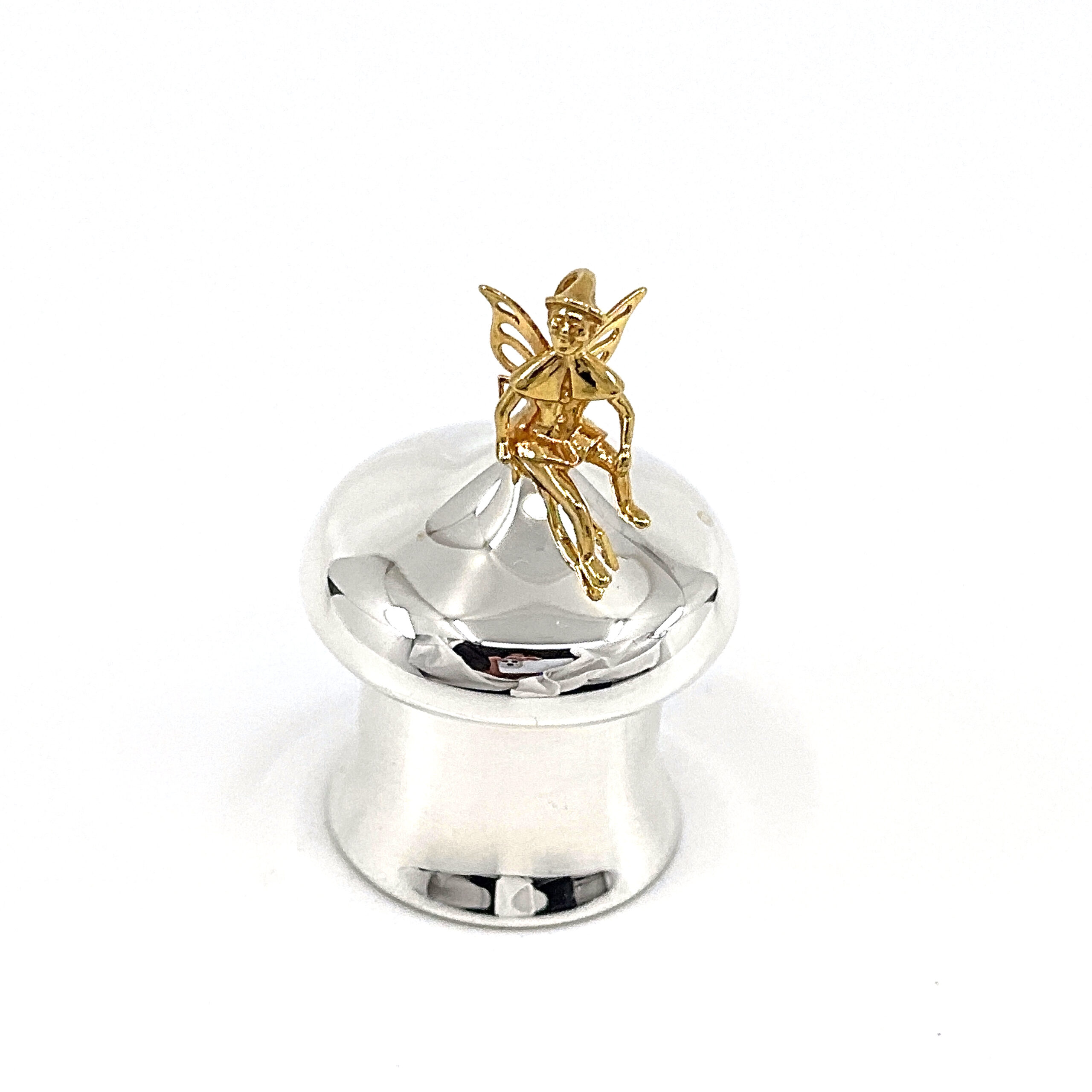 GT792 (6) Tooth Fairy Box Victorian Style 925 Sterling Silver English Hallmarks with Gold Plated Fairy Ari D Norman