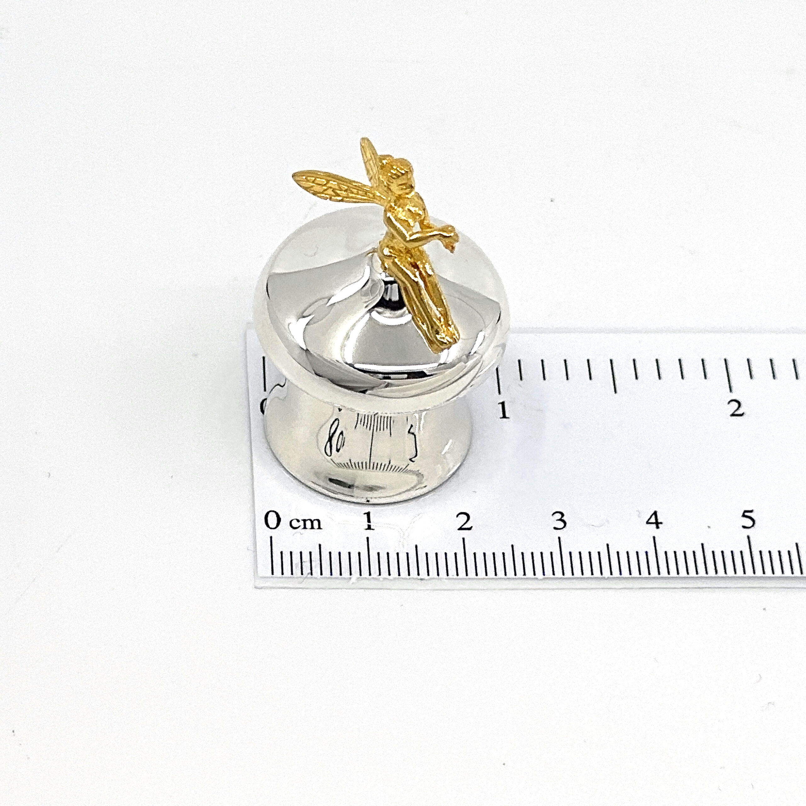 GT2294 (10) Tooth Fairy Box With Gold Plated Fairy Detail Finished In 925 English Hallmarked Sterling Silver