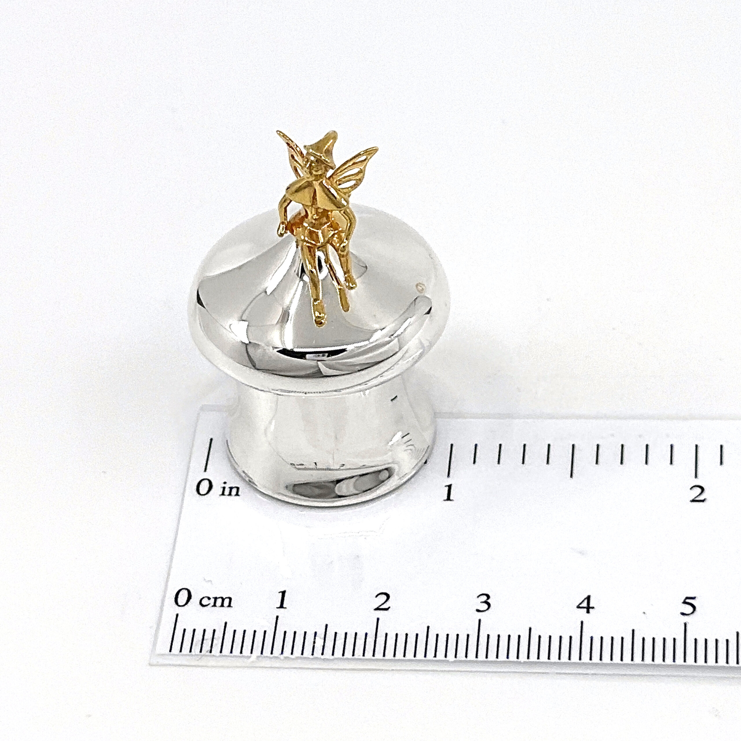 GT792 (10) Tooth Fairy Box Victorian Style 925 Sterling Silver English Hallmarks with Gold Plated Fairy Ari D Norman
