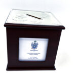 Toy Motif Money Box With Photo Frame And Mahogany Finish Finished In 925 English Hallmarked Sterling Silver 5 Toy Motif Money Box With Photo Frame And Mahogany Finish Finished In 925 English Hallmarked Sterling Silver