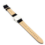 Rectangular Watch With Mother Of Pearl Dial And Black Diamond Set Winder Finished In 925 English Hallmarked Sterling Silver