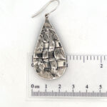 Woven Hatch Design Teardrop Earrings Finished In 925 English Hallmarked Sterling Silver