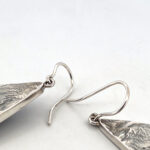 Woven Hatch Design Teardrop Earrings Finished In 925 English Hallmarked Sterling Silver