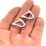 Amethyst Wrap Around Cufflinks Set With Amethyst In 925 English Hallmarked Sterling Silver
