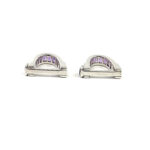 Amethyst Wrap Around Cufflinks Set With Amethyst In 925 English Hallmarked Sterling Silver