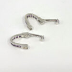 Amethyst Wrap Around Cufflinks Set With Amethyst In 925 English Hallmarked Sterling Silver