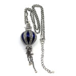 Elizabethan Style Balloon Shaped Necklace With Blue Enamel And Marcasite Finished In 925 English Hallmarked Sterling Silver 7 Elizabethan Style Balloon Shaped Necklace With Blue Enamel And Marcasite Finished In 925 English Hallmarked Sterling Silver