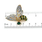 Bee Pin Brooch With Enamel And Sparkling Czech Crystals | Gold Plated