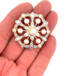 Snow Flake Pendant Gold Plated Metal Alloy Set With Clear Czech Crystals