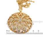 Snow Flake Pendant Gold Plated Metal Alloy Set With Clear Czech Crystals