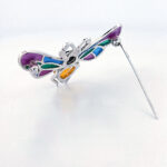 Bumble Bee Pin Brooch With Enamel Marcasite Citrine And Onyx Finished In 925 English Hallmarked Sterling Silver