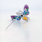 Bumble Bee Pin Brooch With Enamel Marcasite Citrine And Onyx Finished In 925 English Hallmarked Sterling Silver