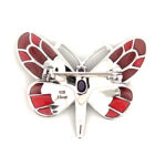 Butterfly Brooch Art Nouveau Style With Amethyst Enamel And Marcasite Finished In 925 English Hallmarked Sterling Silver 4 Butterfly Brooch Art Nouveau Style With Amethyst Enamel And Marcasite Finished In 925 English Hallmarked Sterling Silver