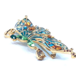 Butterfly Pin Brooch With Enamel And Sparkling Czech Crystals | Gold Plated