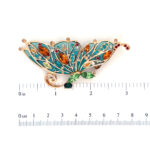 Butterfly Pin Brooch With Enamel And Sparkling Czech Crystals | Gold Plated