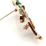 Butterfly Pin Brooch With Enamel And Sparkling Czech Crystals | Gold Plated