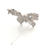 Butterfly Pin Brooch With Sparkling Czech Crystals | Rhodium Plated