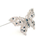 Butterfly Pin Brooch With Sparkling Czech Crystals | Rhodium Plated