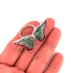 Butterfly Ring Set With Enamel And Marcasite Finished In 925 English Hallmarked Sterling Silver