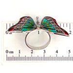 Butterfly Ring Set With Enamel And Marcasite Finished In 925 English Hallmarked Sterling Silver